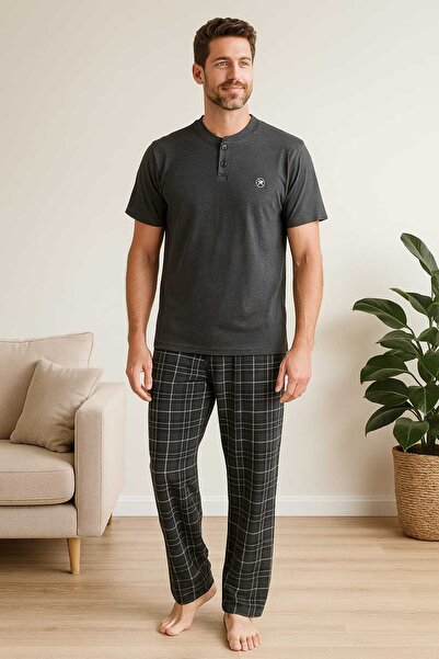Tenra Ανδρικό Σετ Πιτζάμες 100% Βαμβάκι Κοντό μανίκι