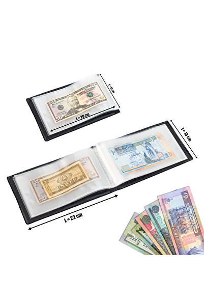 LUDOVAN Banknote album for collectors, 40 spaces for storing banknotes up to 20x11 cm