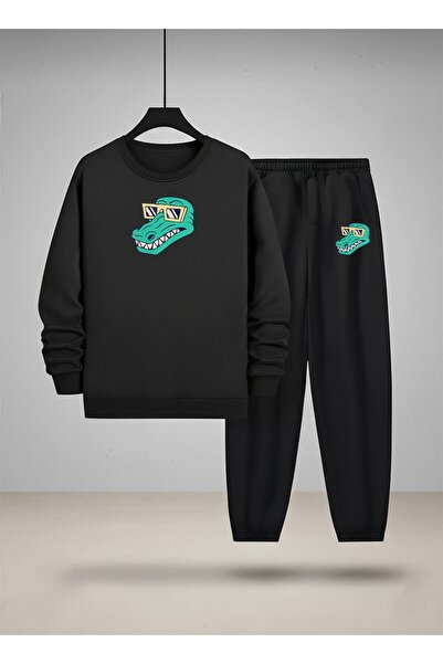 LORVEX Îmbrăcăminte pentru copii tricou - Set de trening cu gât rotund, cu im...