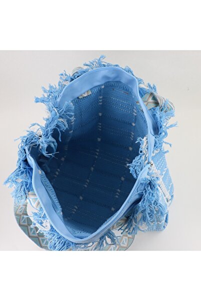 David Jones Geantă de plajă țesută pentru femei culoare Albastru BS7065CM2404966