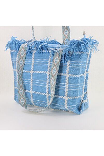 David Jones Geantă de plajă țesută pentru femei culoare Albastru BS7065CM2404966