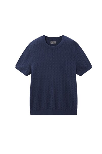 Giordano Men's Regular Fit Short Sleeve Cable-Knit Sweater