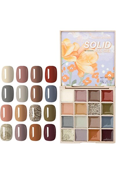 AyrStore Jel tırnak seti, sabit tırnak jeli paleti, 16 renkli çamur jel oje, jel oje, evde salon