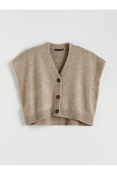 LC Waikiki Lcwaikiki Classic V-Neck Oversized Women's Knitwear Vest