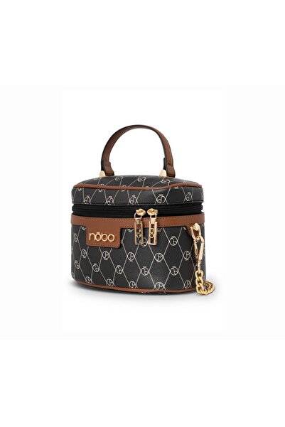 Nobo Women's Casual Small Bag with Monogram on Chain Black NBAG-R0080-C020