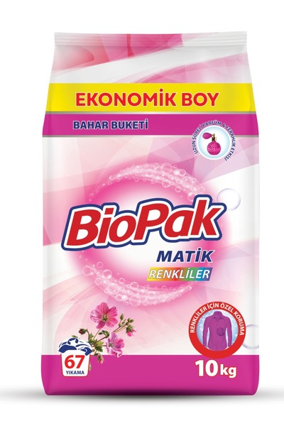 Biopak MATİK TOZ DETERJAN 10KG RENKLİLER