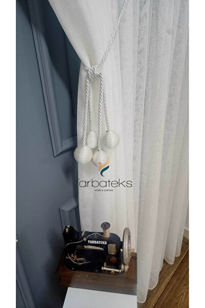 farbateks Formtopcuklu Double-Breasted No-Iron Wrinkle-Free 3-Layer Pleated Tulle