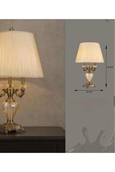 Cristalin Aydınlatma 3-Headed Cast Model Lampshade with Crystal Candle Detail