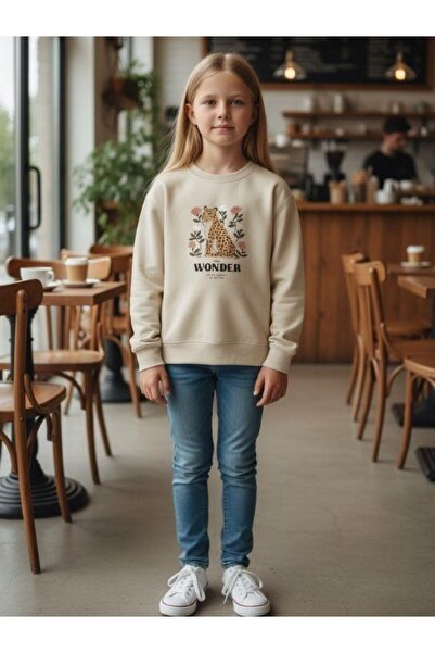 Zekids Girl's Leopard Print Sweatshirt