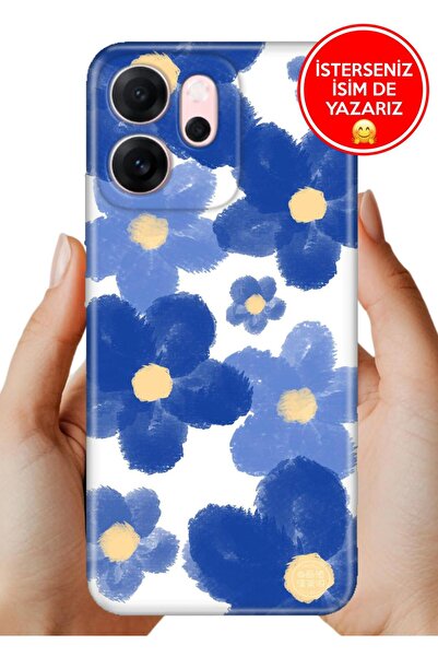 OPPO Reno 14F 5G Kılıf Trend Desenli Esnek Kapak Blue Orgin