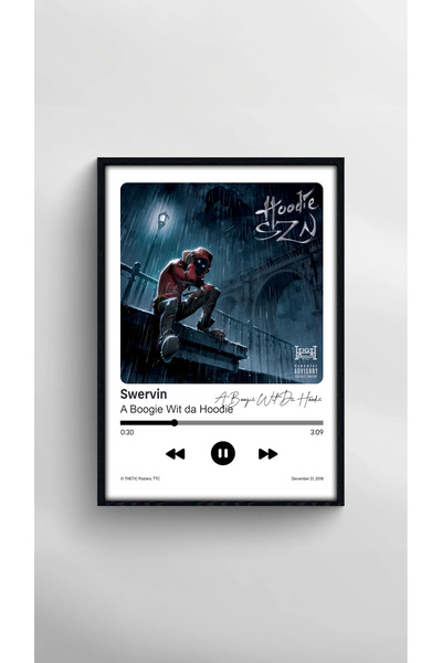 Thetic A Boogie Wit Da Hoodie - Swervin Single Collection Premium Spotify Poster - Song Poster!