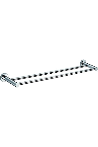 BOLD حامل مناشف مزدوج من سيمفوني بطول 60 سم - رف حمام من النحاس المطلي بالكرو...