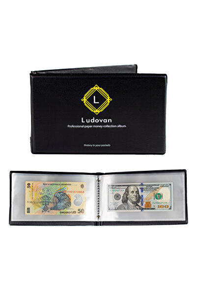 LUDOVAN Banknote album for collectors, 40 spaces for storing banknotes up to 20x11 cm