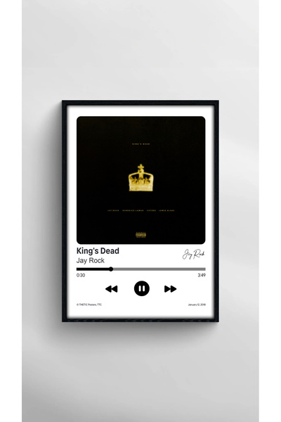 Thetic Jay Rock - King's Dead Single Collection Premium Spotify Poster - Song Poster!