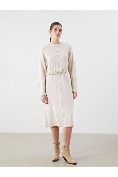 LC Waikiki Lcwaikiki Classic Crew Neck Oversized Knitwear Dress