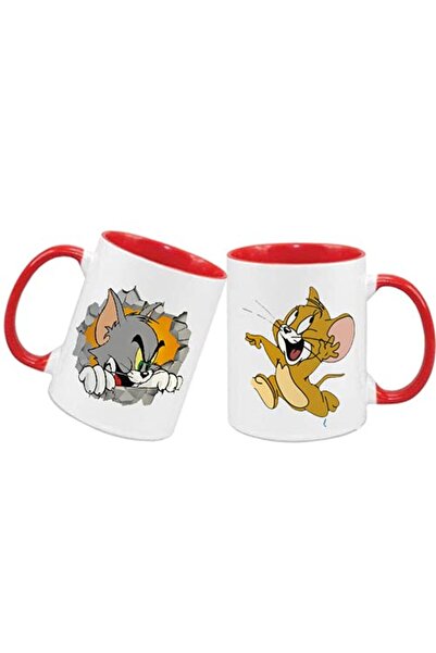 NASAQ Gen7 Couple Cartoon Printed Combo Ceramic Coffee Mug (350 ml, Pack of 2)