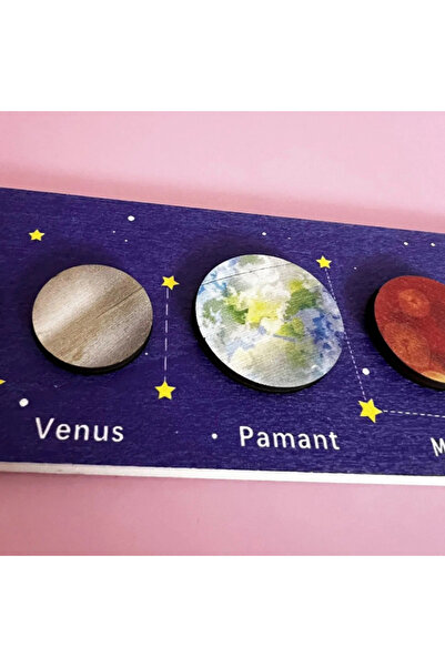 Toyska Educational game in Romanian made of wood Solar System, multicolor