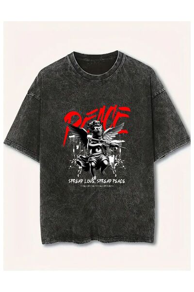 Weekeep Tricou unisex vintage imprimat, lavabil