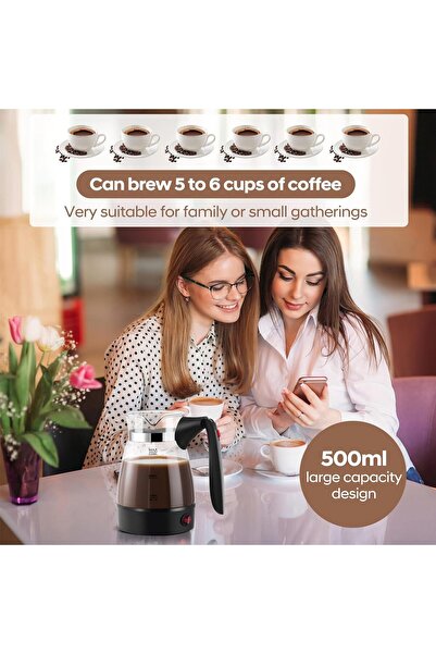 Bonjour Turkish Portable Coffee Maker Electric Glass Turkish Coffee Machine with Foldable Handle