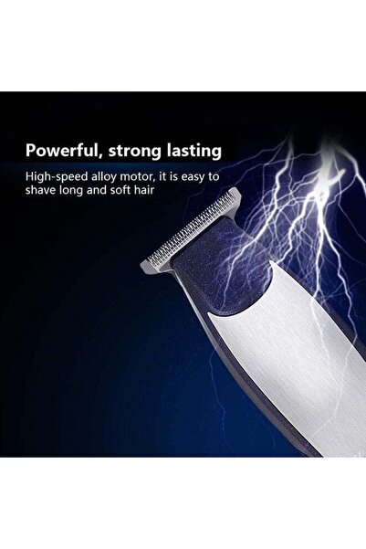 Kemei KM-5021 3 In 1 Rechargeable Trimmer & Clipper Blue/Silver 18.2 x 6 x 14cm