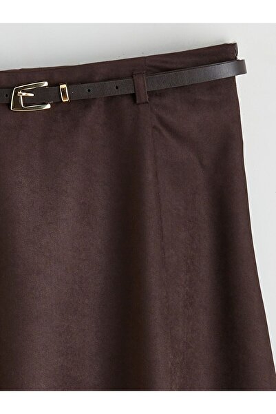 LC Waikiki Lcw Vision Buy A-Line Skirt with Zipper and Suede Look