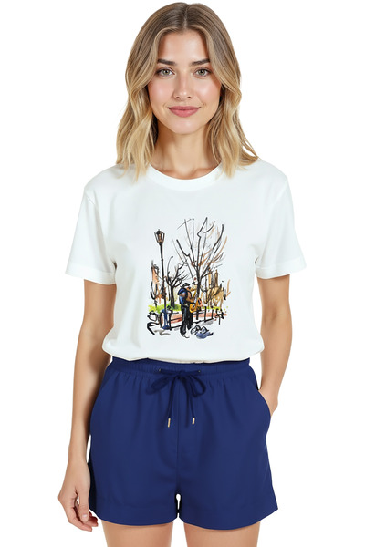 Color Luxe Women's White Relaxed Fit 100% Cotton T-Shirt – Park Stage & Stree...
