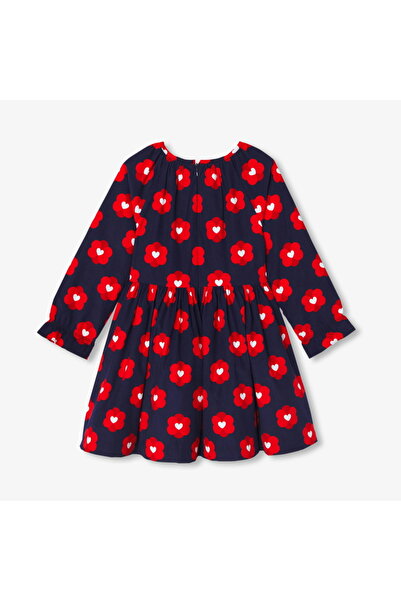 jacadi Girl's Floral Motif Velvet Dress