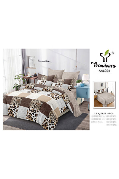 FIONNA.RO Lenjerie Din Finet 6 Piese - Animal Prin In Carouri