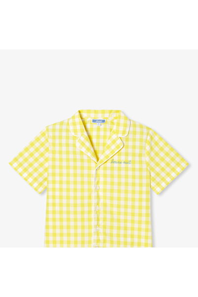 jacadi Boys' Plaid Short Pajama Set