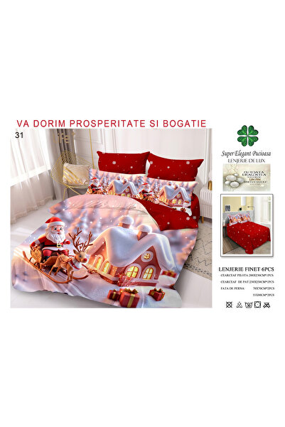 FIONNA.RO Finet Christmas Bedding - Santa Claus in a Sleigh on the Street
