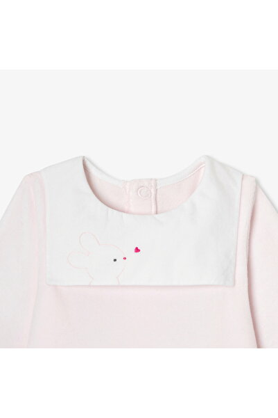 jacadi Newborn Baby Girl Bib Collar Velvet Jumpsuit