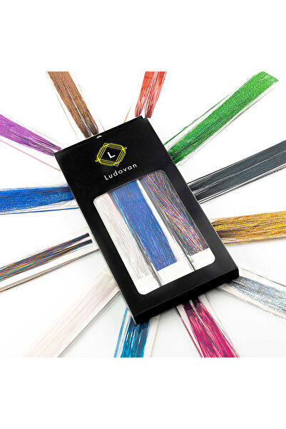 LUDOVAN Hair extensions/hair extensions set, heat resistant, 12 colors, total: 2400 pieces