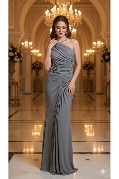 NARCISSUS FASHION One-shoulder evening dress