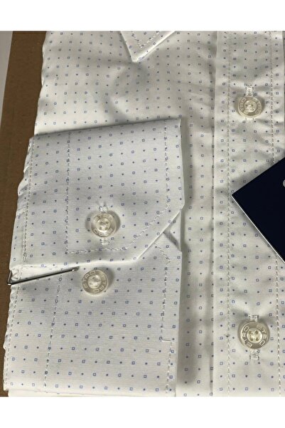 YusGos Long Sleeve Cotton Easy Iron Letter Dot Pattern Regular Fit Premium Men's Shirt