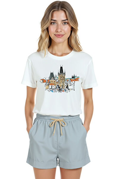 Color Luxe Women's White Relaxed Fit 100% Cotton T-Shirt – Charcoal & Waterco...