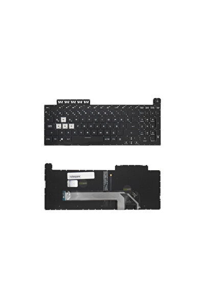 Notespare Asus Uyumlu TUF Gaming F15 FX506LHB-HN323, F15 FX506LHB-HN348 Işıklı Klavye Siyah TR