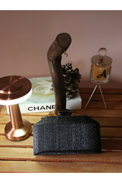 Alvora حقيبة سهرة نسائية براقة بمقبض فضي - ذهبي - أسود - مع حلقة معدنية أنيقة