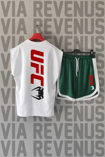 Vordevia Ufc Back Printed Zero Sleeve Sports Tshirt and Custom Sports Shorts Set