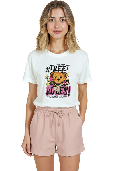 Color Luxe Women's White Relaxed Fit 100% Cotton T-Shirt – Street Teddy Graff...