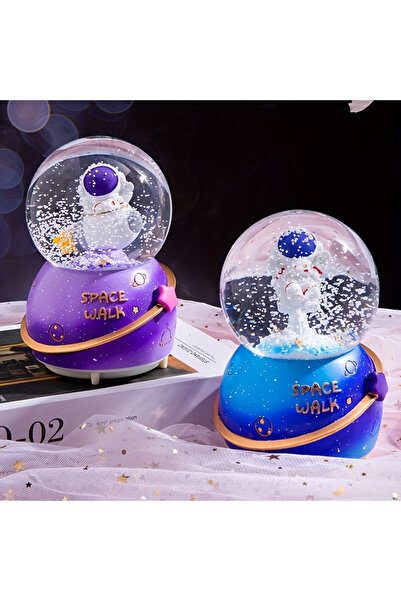 Store Orta Boy Astronot Tasarımlı Kar Küresi – Işıklı Dekoratif Biblo, Özel G...