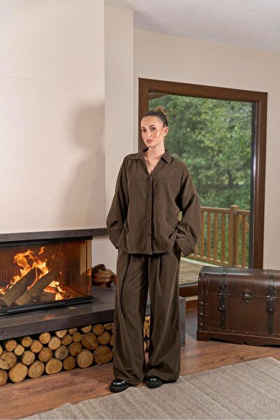 Ranasubaşı Flr-04 Velvet Suit-Brown