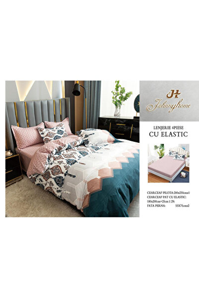 FIONNA.RO Lenjerie De Pat Bumbac Satinat Cu Elastic - Diferite Culori