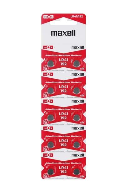 Generic بطاريات ماكسيل قلوية أصلية LR41 192، 10 قطع، 1.5 فولت