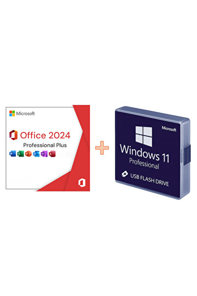 MICROSOFT Windows 11 Pro x64 Retail + Office 2024 Pro Plus Bundle – Online Activation, All Languages