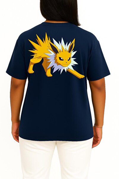 Bahriyeli Collection Oversized Zapdos Pocket and Backpack Design Unisex T-Shirt