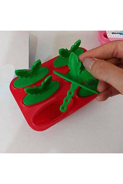 farist Çilek ÇUBUK BUZ DONDURMA KALIBI 6 LI SET