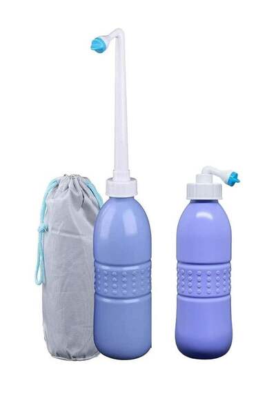 Generic عبوة للعناية المنزلية من بيديه محمول سعة 650 مل - بخاخ بيديه محمول للسفر للمرحاض - بخاخ يدوي