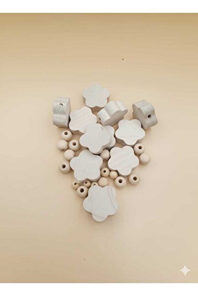 hobimixhobimix Hobby Paintable Wooden Daisy Beads with Holes - 10 Pieces / 10...