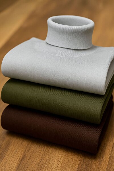 Zara Set of 3 Premium Women's Suitcase Blouses - Autumn Colors - Grey-Khaki-Chocolate