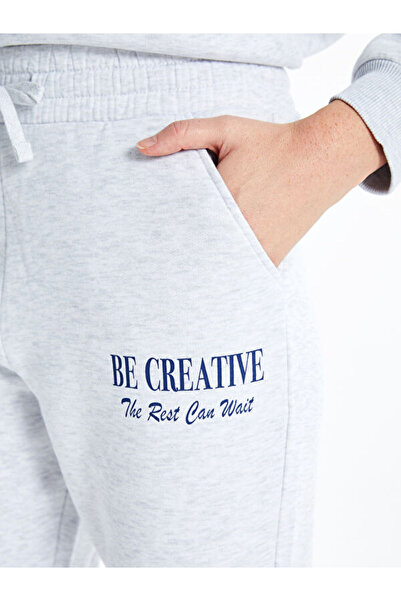 LC Waikiki Women's Thick Jogger Sweatpants with Elastic Waist Print